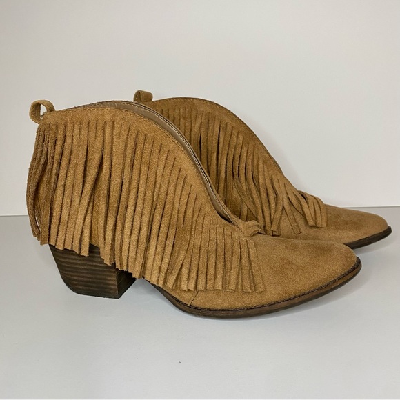 Coconuts by Matisse Shoes - Matisse Coconuts Lombard Boho Boot US 9.5 Brown Suede Cut Fringe Booties